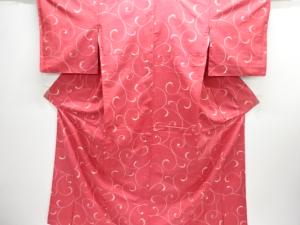 唐草模様織り出し手織り紬着物